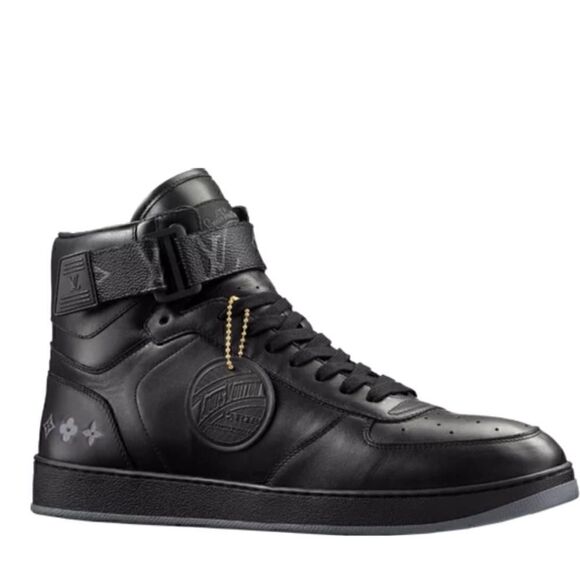 💯% Authentic Louis Vuitton Rivoli Sneaker Boot Calfskin Monogram Eclipse✨ - Picture 1 of 15